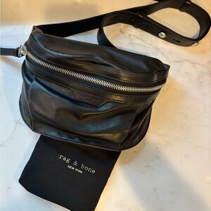 Rag & Bone Black Leather Waist Bag